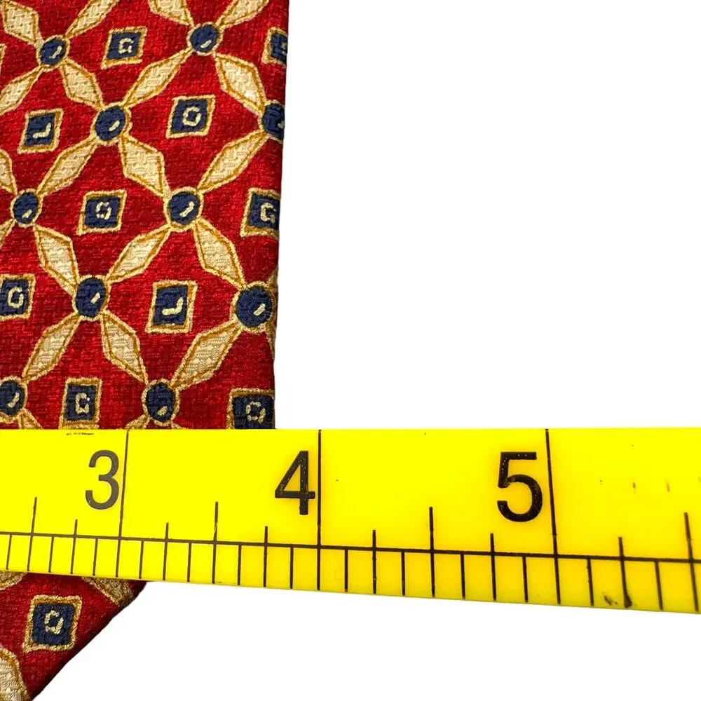 X'andrini 100% Silk Dress Tie Made in USA Vintage Geometric Print‎ 58